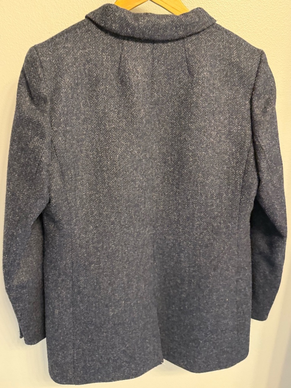 J. Crew Navy Herringbone Wool Blazer with Gold Buttons - Picture 12 of 14